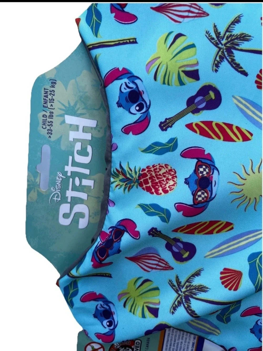 Life Jacket Small Disney Stitch Youth Buckle Swim Life Vest 33-55 lbs Size S